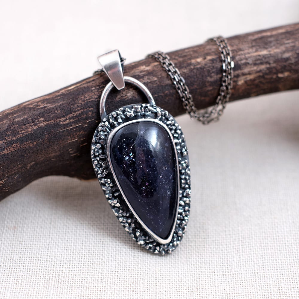 Reserved - silver pendant with iolite sunstone - Verha
